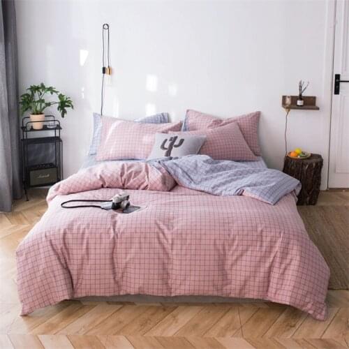 Nordic Bedding Set Grid Checkered Pattern Bed Linen Sheet Duvet Cover 230x200 Twin Full Queen King Quilt Cover Set Bedclothes