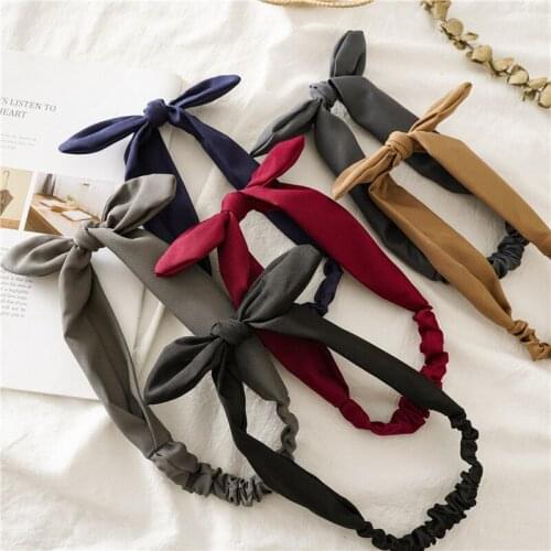 Soft Hair Accessories Headdress Ladies HoopSolid Women Hairband Vintage Cross Knot Elastic Hair Bands Girls Headband
