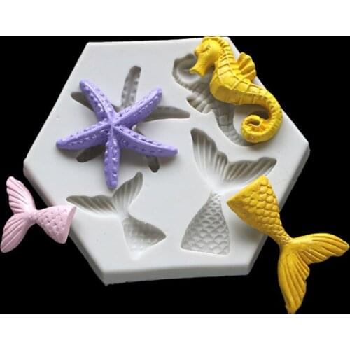 Transparent Silicone Mould Dried Flower Fish Tail Silicone Mold For DIY Baking Fondant Mold Decoration