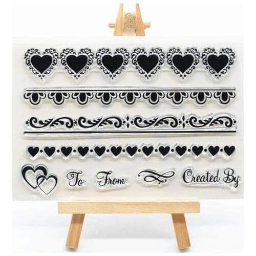 Heart Frame Rubber Clear Stamp for Card Making Decoration and Scrampbooking Happy birthday Clear stamp