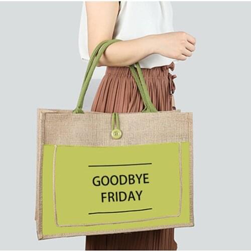 High Quality Women Linen Luxury Tote Large Capacity Female Casual Shoulder Bag Lady Daily Handbag Fresh Beach Shopping Bag