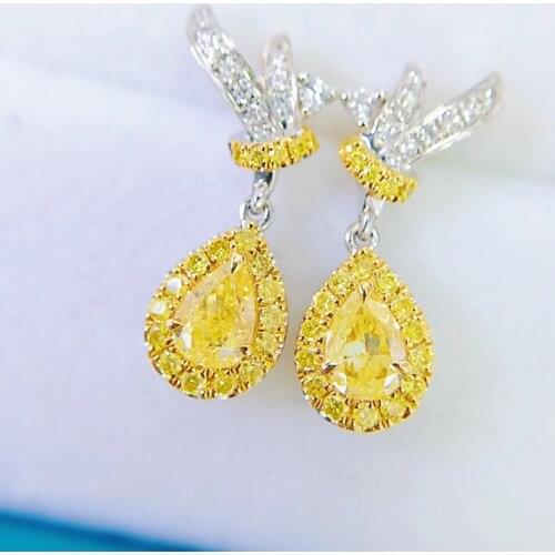 Valuable Dangle Earring 925 Sterling silver Lab Topaz Diamond Party Wedding Drop Earrings for Women Bridal Promise Jewelry