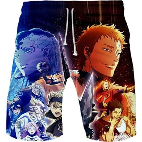 3 to 14 years kids Board Shorts Anime Black Clover 3D print Beach Swiming Shorts boys girls Hip Hop Short Pants Beach clothes