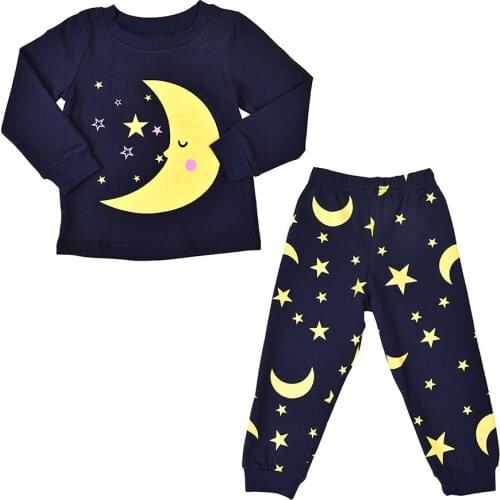 Children Stars Cartoon Clothing Set Baby Long Sleeve Pijamas Home Clothing for Boys Girls Elephant Pajamas Kids Sleepwear