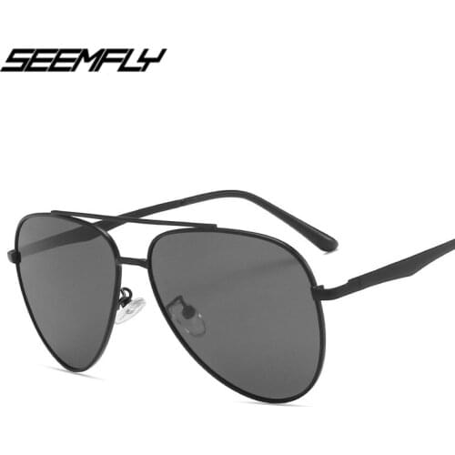 Seemfly Metal Frame Spring Leg Women Men Polarized Sunglasses Pilot Male Goggle Sun Glasses Driving UV400 Shades Hogh Quality