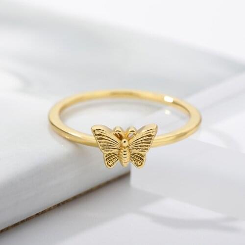 Vintage Fashion Butterfly Rings Womens Wedding Engagement Party Ring For Women Girls Princess Jewelry