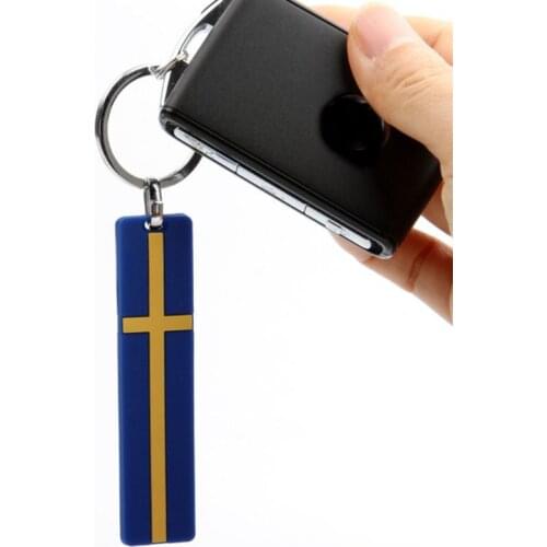 1 Piece Sweden Flag Key Chain Ring For VOLVO V70 V60 V50 V40 S40 C30 XC90 XC60 XC40 S90 S80 S60 Key Chain Ring