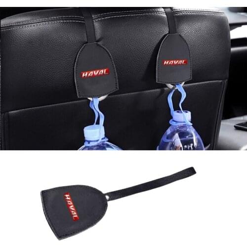 1PC Car Seat Back Leather Hook for Haval Logo H3 H5 H7 H8 H9 H6 Sport Coupe M2 M4 T FEK Silah Tabanca Korna Styling Accessories