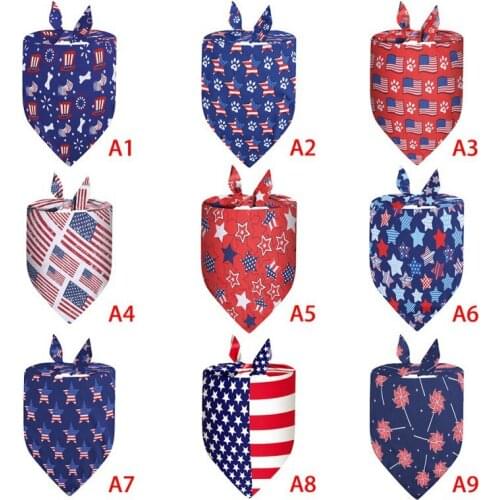 1Pcs USA Independence Day Dog Bandana Scarf Dog Triangular Neckerchief Bib Bandana Pet Dog Grooming Supplies