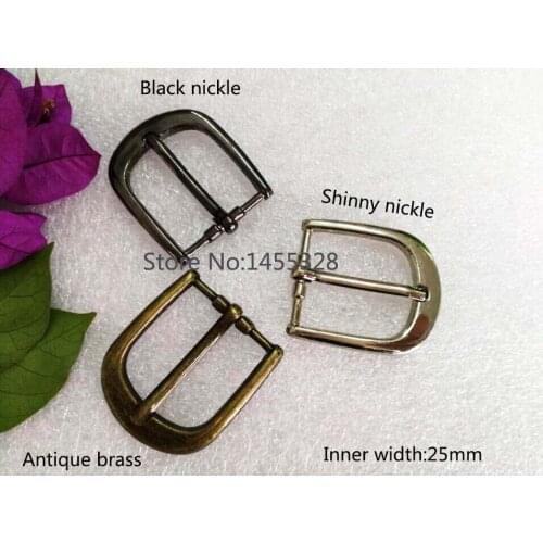 20pcs/lot 25mm 1inch simple zinc alloy metal buckle pin shinny nickle black bronze belt bucke high polished 2016031010