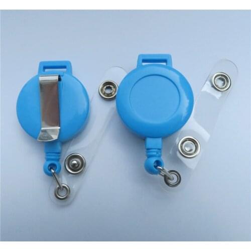 Free shipping 1000pcs/lot customized logo badge reel; promotional retractable plastic badge holder; belt clip BR23