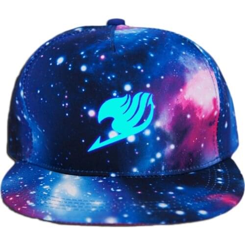 Fashion Anime Fairy Tail Guild Logo Printing Cotton Hat Luminous Sport Sun Hat Baseball Cap unisex Anime Accessories Cosplay HOT