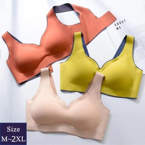 Top selling Bras Plus Size 5XL Seamless Bra Sexy Wire Free Top Lingerie Breathable BH Women deep v-neck backless body sexy bra