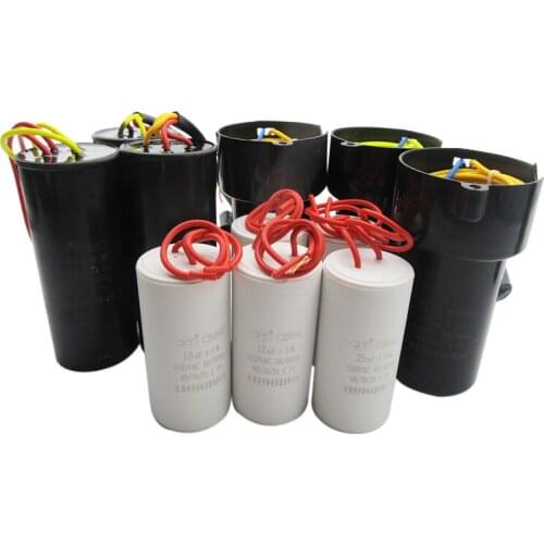 CBB60 washing machine starting capacitor 4 / 6 / 8 / 10 / 12 / 15 / 20uf double barrel capacitor for dewatering pump