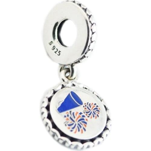 CKK Silver 925 Jewelry Fits Pandora Bracelets Cheerleader Dangle Charm, Mixed Enamel Original Sterling Silver Beads