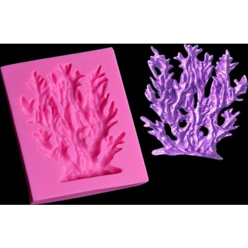 DIY Sugar Craft Seaweed Silicone Mold Sea Coral Cake Border Fondant Cake Decorating Tools Cupcake Candy Chocolate Gumpaste Molds