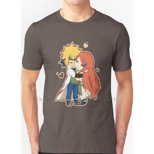 Minato & Kushina Chibi T Shirt 100% Pure Cotton Shonen Lively Manga Video Game Logo Sensei Team Eyes Fight Seinen Aka