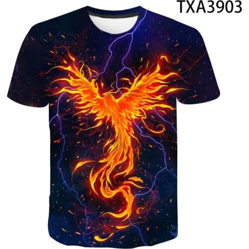 New 3D T Shirt Phoenix Men Women Children Casual Streetwear Boy Girl Kids Printed T-Shirt Cool Fashion Summer Tops Tee