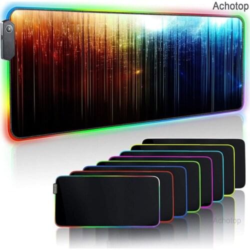 Gaming Mouse Pad Large 80x30/90x40cm Abstract Art RGB Mousepad Light Desk Mat Computer MouseMat Gamer LED Backlight Keyboard Mat