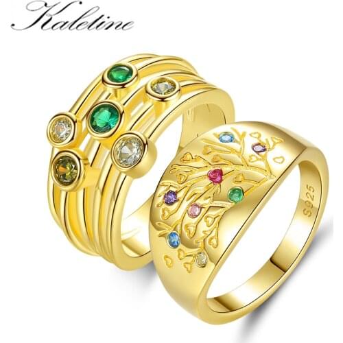 KALETINE 3 Row Design Women Finger Ring Tree Of Life 925 Sterling Silver Dance Party Rings Wearable Ring Gift for Girl Jewelry