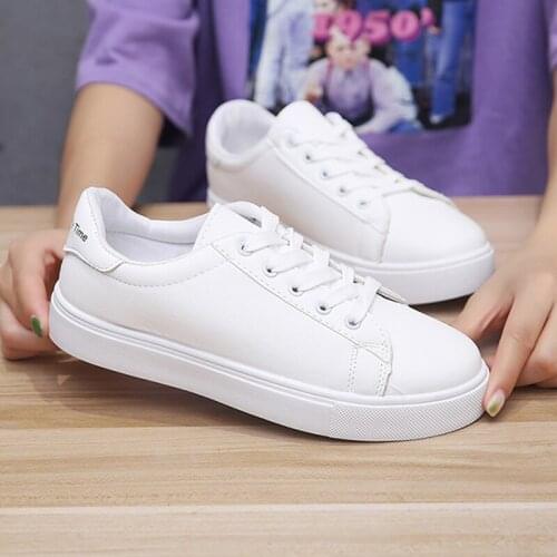 Women Flat Shoes Casual White Spring Autumn Fashion Lace-Up Ladies Sneakers Breathable Non-Slip Outdoor Rubber Womens Shoes