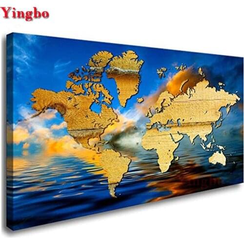 Lager 5D DIY Diamond Painting world map Diamond Embroidery 3d cross stitch FULL square/round diamond mosaic kit home decor