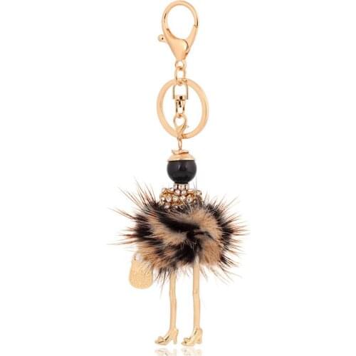 Statement women fur keychains peluche charm key ring chain handmade keyrings lovely gift bag pendants
