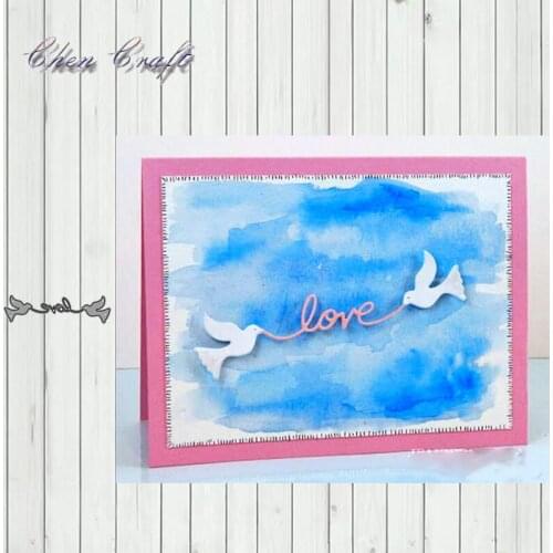 Love doves birthday Metal Cutting Dies For DIY Scrapbooking Photo Album Decorative Embossing Folder Stencil