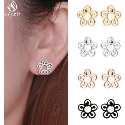 Cute Small Daisy Flower Stud Earrings for Women Earings Fashion Jewelry Stainless Steel Summer Flowers Studs Girls Pendientes