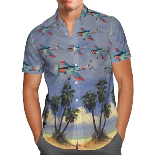 Cool Plane 3D Beach Hawaiian 2021 Summer Mens Shirt Short Sleeve Shirt Streetwear Oversized 5XL Camisa Social Chemise Homme-192