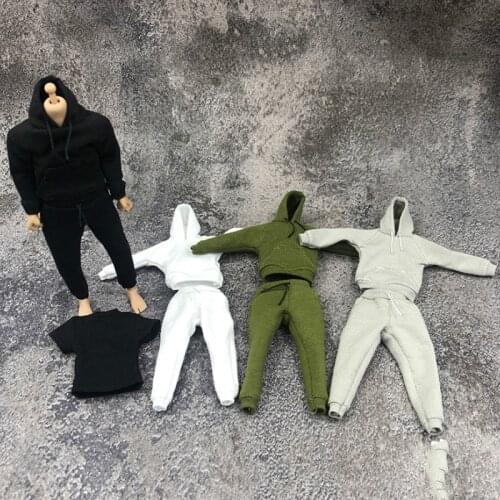 1/12 Scale Male Soldier Sweater Sweatpants Suit Clothes Set for 6in Action Figure Toy Accessories