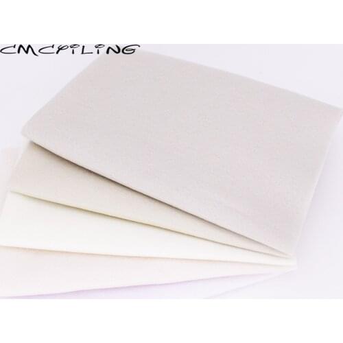 CMCYILING 45cmx55cm 5Pcs/Lot Patchwork Soft Felt Fabric For Needlework DIY Sewing Dolls Crafts White Series Polyester Cloth
