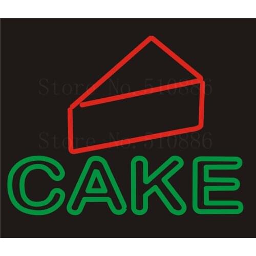 NEON SIGN For Cake Beer Wine Real GLASS Tube BAR PUB Restaurant Signboard Display Decorate Store Shop Light Signs 17*14"