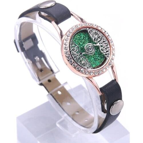 New Tree of Life Aromatherapy Bracelet Essential Oil Diffuser Bracelet Perfume Locket Leather Bracelets for Women Wristbands