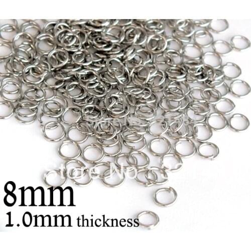 Bulk 3500piece nickel color findings jumprings 8mm *1.0mm metal colored jump rings jewelry making supplies