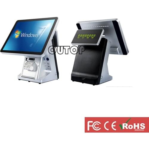 Pos receipt printer touch screen cash register with scanner all in one pos system