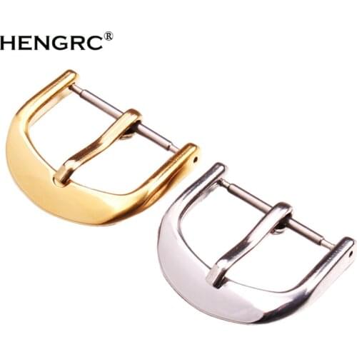 Solid Stainless Steel Silver Gold Watch Buckle 12 1618 20 22mm Metal Polished Leather Watchbands Strap Clasp Watches Accessories
