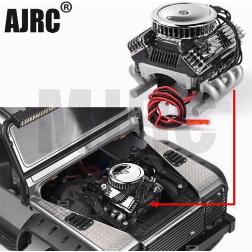 Rc Car F82 V8 Simulate Engine Motor Cooling Fans Radiator For 1/10 Rc Crawler Traxxas Trx-4 Axial Scx10 90046 Redcat Gen8 G63
