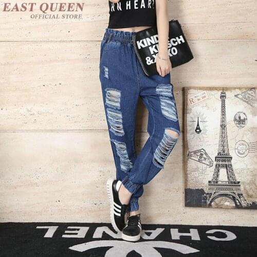Ripped jeans for women destroyed women jeans female 2018 new denim pants trousers ladies womens jeans boyfriends KK2041 Y