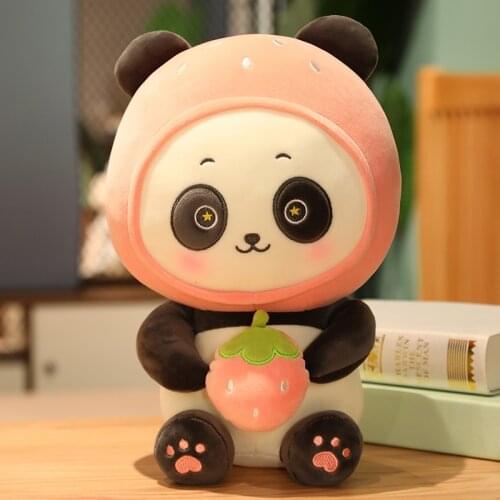 Lovely fruit panda doll panda plush toy sleeping with doll pillow girl sleeping