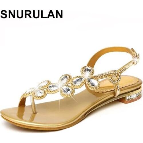 SNURULAN 2021 Summer Female Shoes New Ladies Casual Leaf Shoes Sexy Crystal Design Women Sandal Hot Ladies Flip Flop Shoes