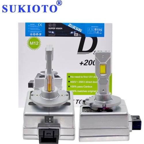 SUKIOTO D1S LED D3S LED Lamp Bulb D4S D4R D2R D2S LED Headlight 12V 90W 20000LM 6000K White 1:1 D5S D8S Auto Headlamp Lights
