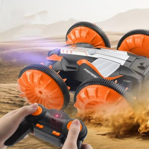 Remote Control Amphibious Stunt Car Tank 2.4G Waterproof Double-Sided Driving Tank Boy Boy Toy Remote Control Car Gift