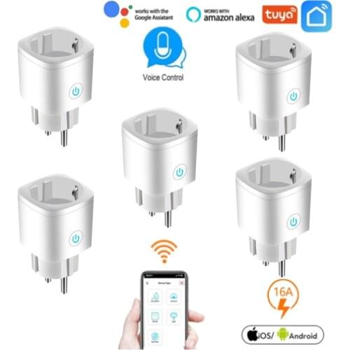 Smart WiFi Plug Adaptor 16A Remote Voice Control Power Monitor Socket Outlet Timing Function Work With Alexa Google Home Tuya