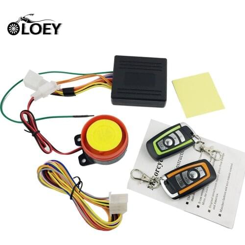 12V Motorcycle Scooter Bike Smart Anti-Theft Security Alarm System Remote Engine Start 2Pcs Control Universal