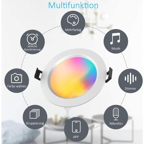 1 Piece 5 W Bluetooth WIFI recessed spotlight RGB Changeable+Warm white +Cold White LED Recessed Light Ceiling Spot Fast Ship