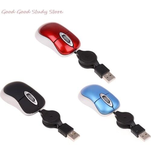 Retractable Mini Creative 1200DPI Wired Mouse USB Optical Mouse Ergonomics Office Gaming Mouse For PC Laptop Notebook