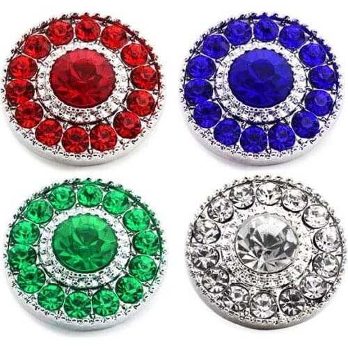High quality 019 3D 18mm 20mm rhinestone metal snap button for Bracelet Necklace Jewelry For Women Fashion accessorie