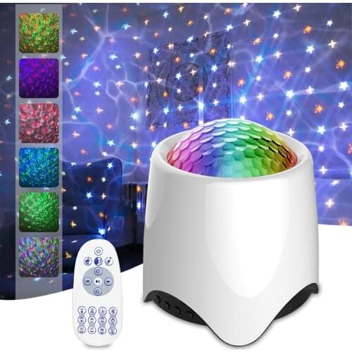 Star Projector Night Light Ocean Waves Projector Lamp with Remote Control BT White Noise Alpha Brainwave Music For Bedroom Party