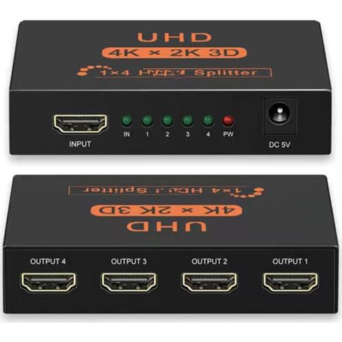 1 In 2 Out HDMI -compatible Splitter 1 In 4 Out HDMI-compatibleSplitterVersterkerHDCP1080P4K Dual Display Voor HDTV DVD PS3 Xbox
